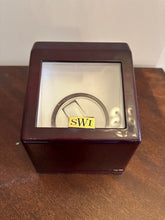 Load image into Gallery viewer, SWI Single Watch Winder Display Box – Gloss Burgundy Case, 6.5" Cube