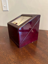 Load image into Gallery viewer, SWI Single Watch Winder Display Box – Gloss Burgundy Case, 6.5" Cube