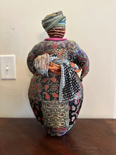 Load image into Gallery viewer, Handmade Folk Art Textile Woman and Child Sculpture – Patchwork Fabric Figure, 20" Tall