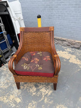 Load image into Gallery viewer, Pier 1 Imports Handwoven Rattan Armchair with Wood Frame