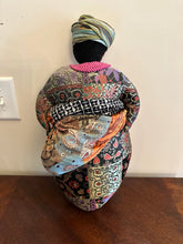 Load image into Gallery viewer, Handmade Folk Art Textile Woman and Child Sculpture – Patchwork Fabric Figure, 20" Tall