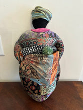 Load image into Gallery viewer, Handmade Folk Art Textile Woman and Child Sculpture – Patchwork Fabric Figure, 20" Tall