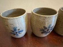 Load image into Gallery viewer, Jugtown Pottery Handcrafted Stoneware Cups – Set of 4 Vintage North Carolina Studio Pottery Tumblers (2.75” x 3.25”)