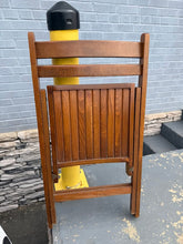 Load image into Gallery viewer, Set of Four Mid-Century Modern (MCM) Wooden Slat Folding Chairs
