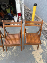 Load image into Gallery viewer, Set of Four Mid-Century Modern (MCM) Wooden Slat Folding Chairs