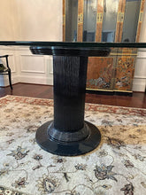 Load image into Gallery viewer, Regency Style Oval Glass Top Dining Table with Four Ebonized Chairs