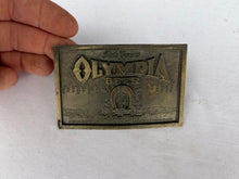 Load image into Gallery viewer, Olympia Beer Solid Brass Belt Buckle Lewis Buckles Chicago