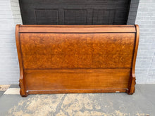 Load image into Gallery viewer, King Burl Walnut Sleigh Bed with Rails — Charles X Inspired Design