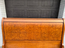 Load image into Gallery viewer, King Burl Walnut Sleigh Bed with Rails — Charles X Inspired Design