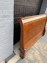 Load image into Gallery viewer, King Burl Walnut Sleigh Bed with Rails — Charles X Inspired Design