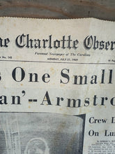 Load image into Gallery viewer, Charlotte Observer July 21 1969 Apollo 11 Moon Landing Armstrong Newspaper