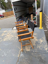 Load image into Gallery viewer, Pair of Vintage Wooden Director’s Chairs with Black Canvas Seats & Backs