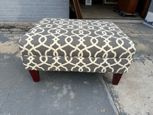 Load image into Gallery viewer, Carolina Grey Geometric Patterned Ottoman