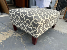 Load image into Gallery viewer, Carolina Grey Geometric Patterned Ottoman