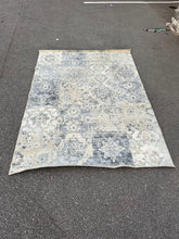 Load image into Gallery viewer, Vintage Style Patchwork Area Rug Soft Neutral Gray and Ivory 60 x 84