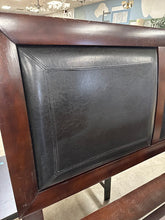 Load image into Gallery viewer, Modern Espresso Wood & Black Leather Full Size Bed