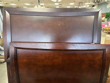 Load image into Gallery viewer, Globe Twin Size Sleigh Bed in Rich Dark Wood Finish