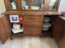 Load image into Gallery viewer, Bassett French Provincial Walnut China Cabinet with Glass Doors