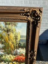 Load image into Gallery viewer, Garden Path to the Water’s Edge Large Original Oil Painting Ornate Framed Landscape
