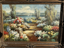 Load image into Gallery viewer, Garden Path to the Water’s Edge Large Original Oil Painting Ornate Framed Landscape