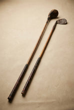 Load image into Gallery viewer, Antique Hickory Shaft Golf Clubs Wood Driver and Iron 2 Piece Lot