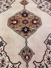 Load image into Gallery viewer, Large Persian Style Oriental Area Rug 11x14 Ivory Brown Floral Medallion