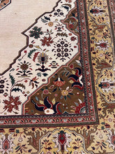 Load image into Gallery viewer, Large Persian Style Oriental Area Rug 11x14 Ivory Brown Floral Medallion