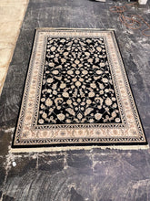 Load image into Gallery viewer, Karastan Persian Renaissance Black Floral Wool Silk Area Rug 5x8 Belgium