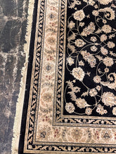 Load image into Gallery viewer, Karastan Persian Renaissance Black Floral Wool Silk Area Rug 5x8 Belgium