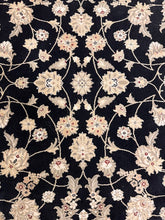 Load image into Gallery viewer, Karastan Persian Renaissance Black Floral Wool Silk Area Rug 5x8 Belgium