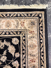 Load image into Gallery viewer, Karastan Persian Renaissance Black Floral Wool Silk Area Rug 5x8 Belgium