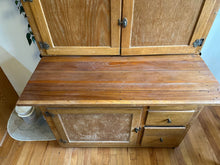 Load image into Gallery viewer, Antique Oak Hoosier Cabinet with Flour Bin, Pull-Out Work Surface & Original Details