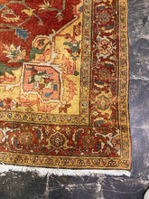 Load image into Gallery viewer, Hand Knotted Heriz Serapi Style Wool Rug 8x10 Rust Red Terracotta Floral India