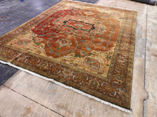 Load image into Gallery viewer, Hand Knotted Heriz Serapi Style Wool Rug 8x10 Rust Red Terracotta Floral India