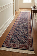 Load image into Gallery viewer, Hand Knotted Persian Style Wool Runner Rug 2x12 Navy Blue Red Floral Oriental