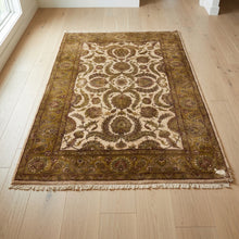 Load image into Gallery viewer, Hand Knotted Persian Style Wool Area Rug 6x9 Ivory Olive Green Floral