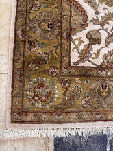 Load image into Gallery viewer, Hand Knotted Persian Style Wool Area Rug 6x9 Ivory Olive Green Floral