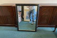 Load image into Gallery viewer, Black & Gold Framed Wall Mirror – Hollywood Regency Style, Rectangular Decor Mirror