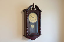 Load image into Gallery viewer, Stratford “Westminster” Wall Clock – Traditional Regulator Style Pendulum Clock, Wood Case
