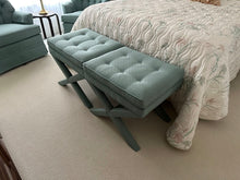 Load image into Gallery viewer, Mid-Century Inspired Transitional Upholstered X-Base Benches – Pair