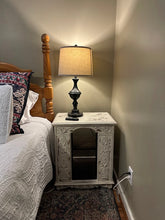 Load image into Gallery viewer, Vintage Radio Cabinet Painted Distressed Console Accent Table Storage Cabinet