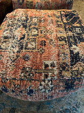 Load image into Gallery viewer, Arhaus Vintage Inspired Upholstered Pouf Ottoman Set of Four 18 Inch