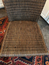Load image into Gallery viewer, Pier 1 Rattan Dining Chairs with Dark Wood Frame Set of Two