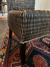 Load image into Gallery viewer, Pier 1 Rattan Dining Chairs with Dark Wood Frame Set of Two