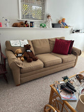 Load image into Gallery viewer, Beige Upholstered Sleeper Sofa with Rolled Arms and Pull Out Bed