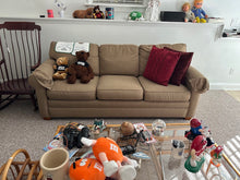 Load image into Gallery viewer, Beige Upholstered Sleeper Sofa with Rolled Arms and Pull Out Bed