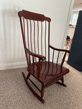 Load image into Gallery viewer, Cherry Windsor Style Wooden Rocking Chair with High Spindle Back