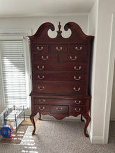 Load image into Gallery viewer, American Drew Traditional Cherry Highboy Chest on Chest with Scroll Pediment