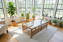 Load image into Gallery viewer, Vintage Rattan and Wicker Coffee Table with Glass Top