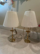 Load image into Gallery viewer, Pair of Solid Brass Candlestick Lamps – Baldwin Style Quality